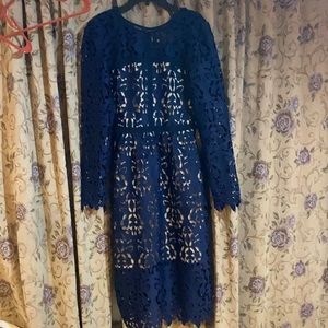 Zara navy lace dress